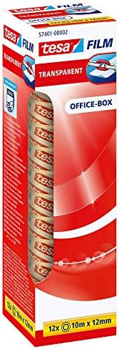tesa Folia przezroczysta  przezroczysta taśma klejąca o dużej przyczepności  odporna na starzenie i rozerwanie  10 m x 12 mm  opakowanie 12 sztuk