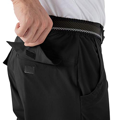 Rdruko Men's Stretch Hiking Work Pants Water Resistant Lightweight Outdoor Mountain Pants 6 Pockets (Black,Us 32) #TOP7