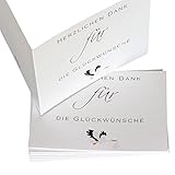 10 moderne Klappkarten Blanko mit Umschlag, gefalzt, Karte Danke Karten, Dankeschön Karte, Dankeskarten Geburt, Danksagungskarten Geburt, Danke Geschenk, Danke Karte Geburt, Dankeskarten Baby Geburt