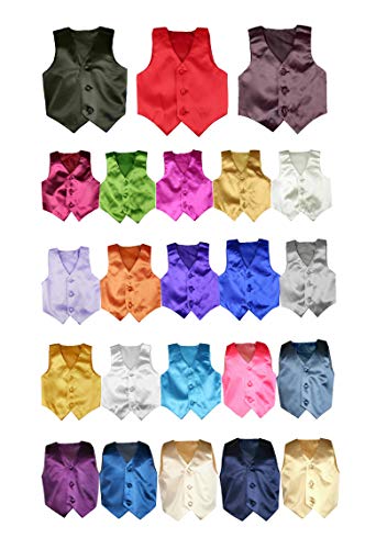 Classic Gift Wedding Party Tuxedo Suits Color Satin Vest Only from Boy Baby Toddler Teen SM-4T (2T, Coral)