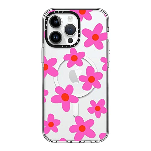 Coque transparente pour iPhone 14 Pro Max CASETiFY motif fleurs rétro rose - 2