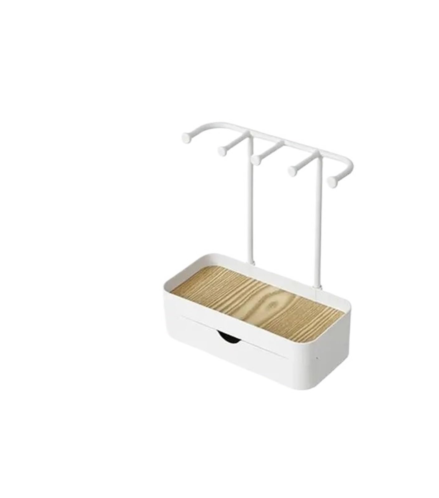 Schwarz - Scaffale per gioielli portatile con cassetto con base in legno, porta chiavi, accessori fotografici, scatola di immagazzinaggio da scrivania