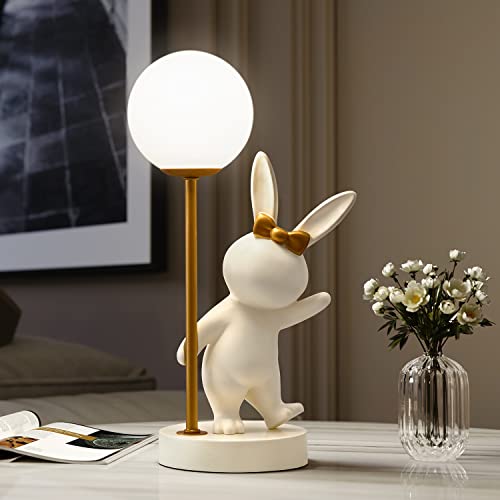 Oneach 13” Kids Rabbit Table Lamp 3 Color Dimming Desk Lamp For Girls With Cartoon Look Cute Night Light For Kids Bedroom Living Room #TOP4