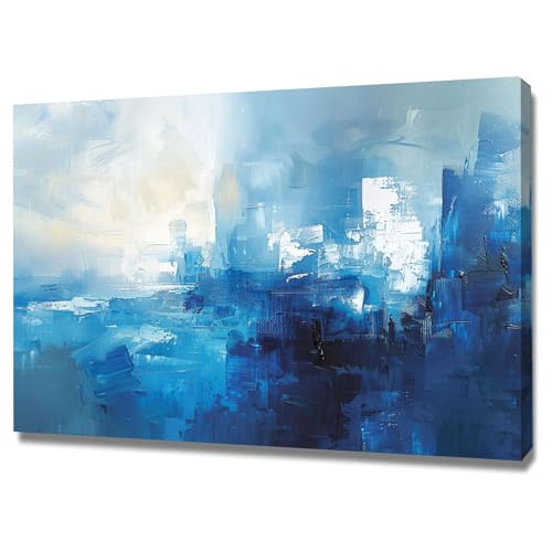 Tableau abstrait moderne 50x70cm avec cadre noir pour salon