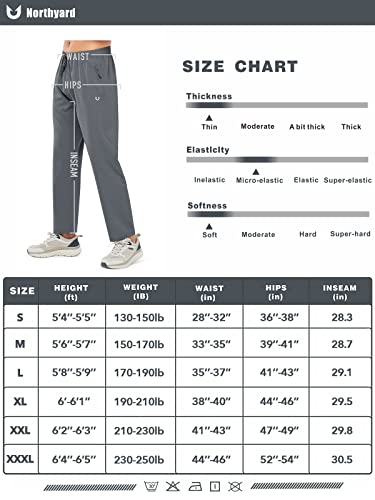 Northyard Men's Athletic Running Joggers Workout Gym Pants Lightweight Jogging Pants Open Hem Sweatpants Smokegrey L #TOP6
