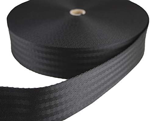 Jajasio Gurtband 25mm Breit, 1.2mm Stark – Polypropylen Band In 41 Farben, 6 Meter (schwarz)