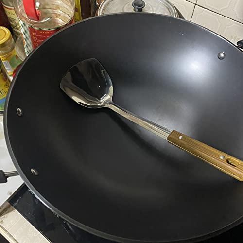 Wok de hierro fundido, sartén grande 44 cm sin tapa miniatura 4