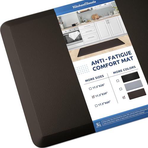 Image of Kitchen Mat Cushioned Anti Fatigue Rug Standing and Comfort Floor Mats | Water-Resistant, Non-Slip, Easy to Clean Comfort Floor Mat for Kitchen, Sink & Office, Multiple Colors & Sizes, 17.3 inchx39 inch