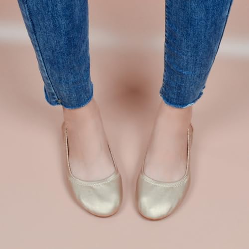 Women's Foldable Ballet Flats - Black - Wedding, Party, Travel - Comfortable, Breathable - Solid, Classical, Floral - Bow - Adult Women's Size3