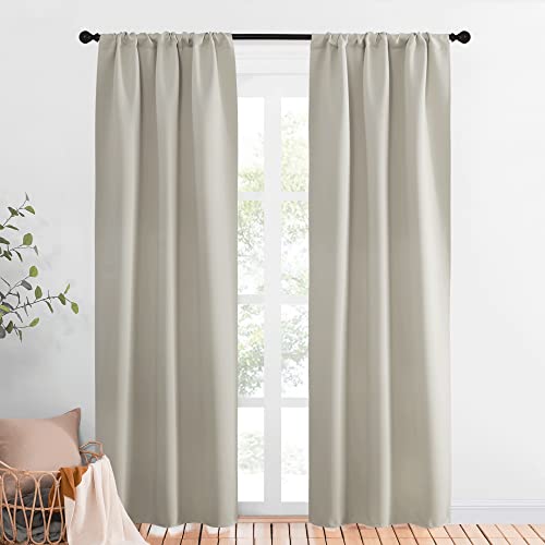 NICETOWN Blackout Curtains for Living Curtains, Room Darkening Window Curtain Panels, Easy-Care Solid Thermal Insulated Draperies/Drapes for Daughter