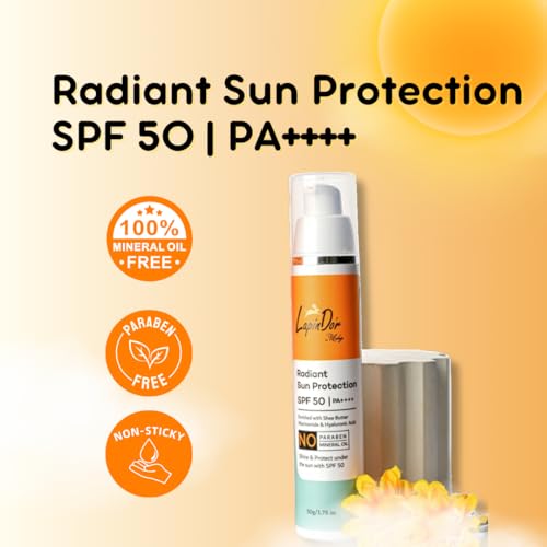 Image of LapinD'or Radiant Sun Protection SPF 50 (50 gm) | PA++++ | UVA /UVB Sunscreen Protection | Enriched with Shea Butter, Niacinamide & Hyaluronic Acid | Sunscreen SPF 50 for All Skin Types