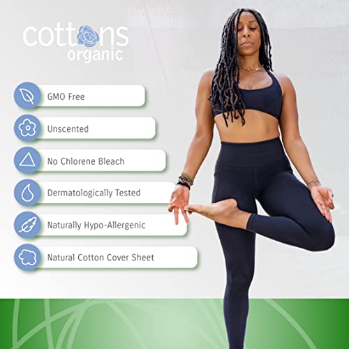 Cottons Maternity Pads With Wings, 10-Individually Wrapped, Unscented, Chlorine Free, Certified Organic Cotton Coversheet - Heavy Absorbency (Single Pack) #TOP5