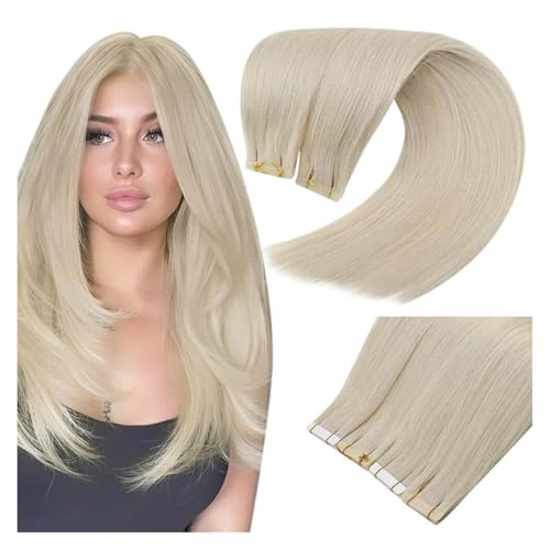 Extensions à ruban adhésif cheveux humains lisses invisibles 14 inches