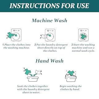 Fogli Detersivo Bucato 200 Lavaggi (100×2 Fogli), Detersivo Universale Senza Plastica ed Ecologico, Biodegradabile e Solubile in Acqua, Compatto e Ideale per Viaggi e Casa