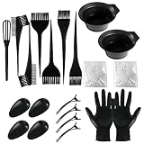 Hair Color Sets Kit Hair Color Mixing Bowl Ear Cuffs Dye Brush Coloring Comb Hair Clips Gloves Cape