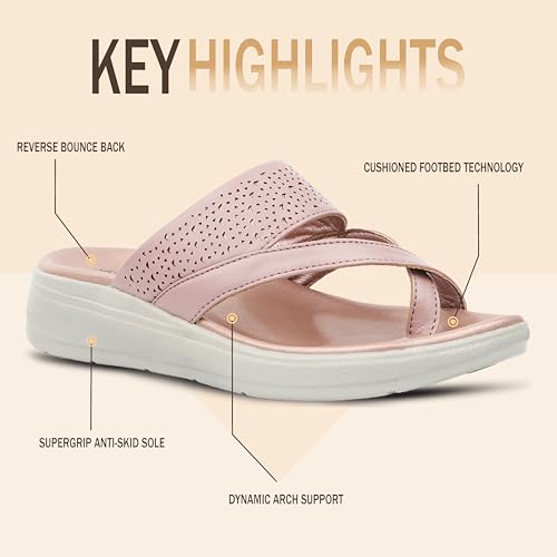 Image of Medifeet SoftStep X-Ring Toe Comfort Slides For Women's - CushionFlow Midsole Arch Support for All-Day Support