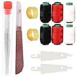 Ngbbby Kit di Aghi da Cucito da 37 Pezzi Ago e Filo in Acciaio con cruna con Strumenti per Filati a 3 Colori, Kit da Cucito a Mano Professionale per riparazioni Artigianali di Quilting