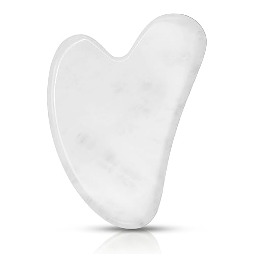 FUIYOOCEN Gua Sha Herramientas faciales, herramienta de guasha de cuarzo natural para cara, doble barbilla y mandíbula, piedra Gua Sha Stone para el