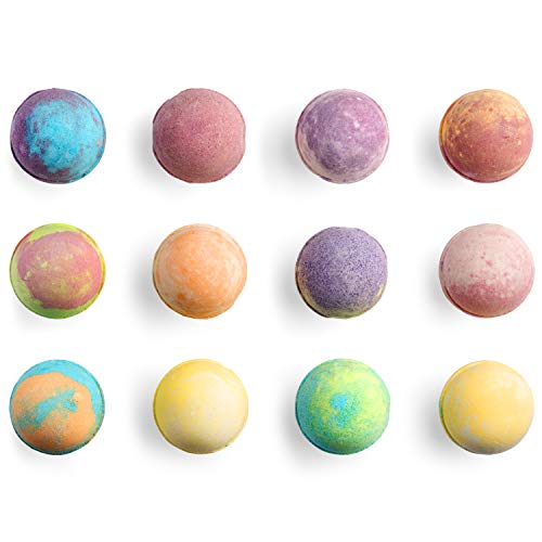 Flower Bath Bombs Gift Set - 12 Large Natural Bathbombs For Women With Scented Essential Oils And Moisturizing Shea Butter + Organic Coconut Oil For Fizzy Bubbles #TOP7