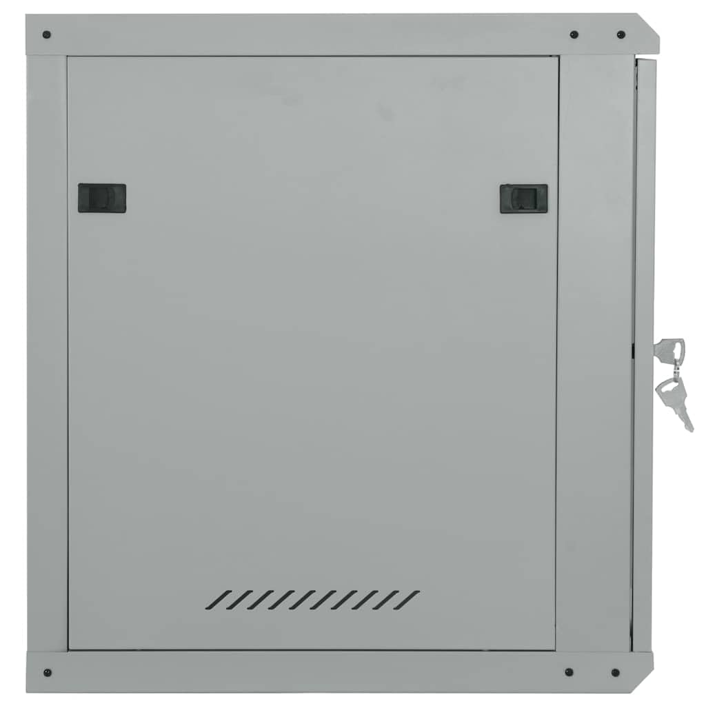 Armadio di rete 60 x 60 x 50 cm, alloggiamento da parete da 19 pollici, armadio server in acciaio con serratura, per tecnologia di rete, attrezzature informatiche, grigio
