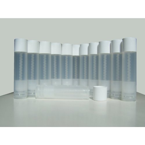 50 Lip Balm Empty Container Tubes 3/16 Oz (5.5ml), Natural (Translucent) Color