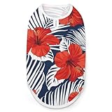 Hawaiian Hibiscus Flowers Pet Clothes Puppy Pet Vest Fashion Pet Sweater Dog Jacket for Small Medium Dogs 2XL