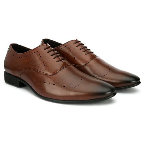 Image of San Frissco mens Ak 1033 San Frissco Men's Formal Shoes Textured Solid Lace Up Oxfords Office Wear Footwear Soft Cushioned Footbed with TPR Sole Lightweight, Flexible, Durable and Stylish for Wedding and Parties - 8 (Black)