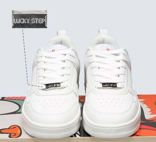 LUCKY STEP Damen-Sneaker mit Glitzernden Strasssteinen, Leder Low-Top Sneaker zum Schnüren, Lässige, Bequeme Walkingschuhe - Afbeelding 6