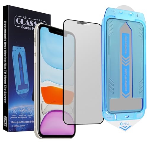 Image of 2-Pack Matte Screen Protector for iPhone 11 and iPhone XR 6.1-inch,9H Tempered Glass, Full Coverage, Anti-Fingerprint, Auto Dust-Elimination, No Bubble, Easy Installation