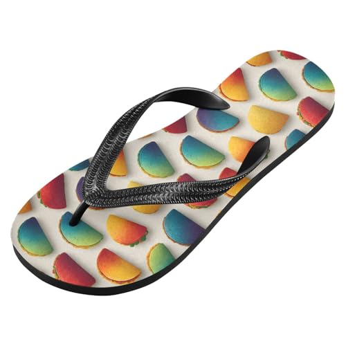 Flip Flop Sandals Taco Pattern Print for Women Men Beach Outdoor XS2