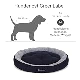 Doctor Bark Hundekorb Mittelgroße Hunde, Hundebett Weich, Rund, Flauschig - Kuscheliges Hundenest mit Wendekissen Fleece/Baumwolle - GreenLabel Hunde Bett (M - 60x50 cm, Königsblau)