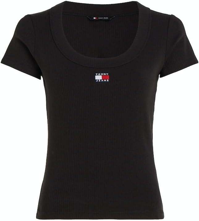 Tommy Jeans Womens Slim Badge Rib T Shirt