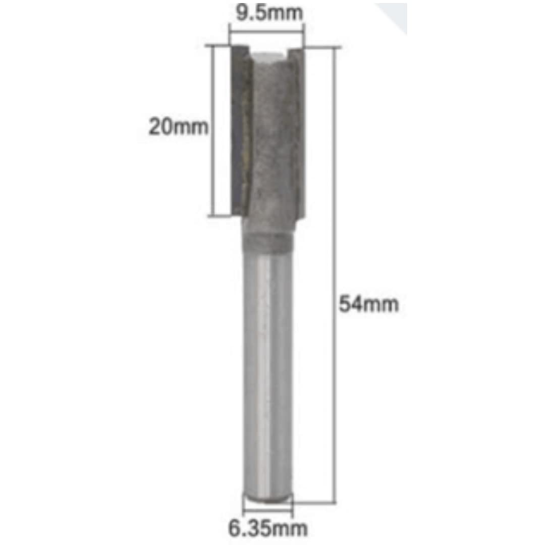 3/8" Cutting Diameter x 1/4" Shank Straight Flute Router Bit - Image 2