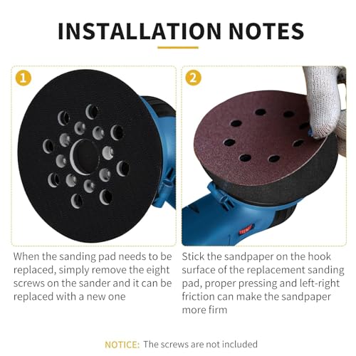 Miniatura 5 de Plato De Lijado De 125mm De Repuesto Compatible Con Bosch Rs035 Gex 125-1 Ae, Pex 220 A, Pex 220 Ae, Skil 7402 7490 Lijadora Por Poweka