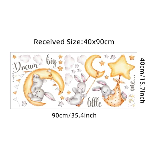 Cute Sleeping Bunny Wall Stickers sacinora YJDW109 miniatura 6