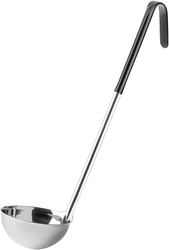 OCS Parts 14-Inch Stainless Steel Culinary Ladle | 6 Ounce | Heat Resistant PVC Handle, Dishwasher Safe 14-Inch Soup Ladle for Home and Commercial Kitchens