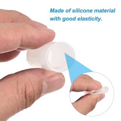 Image of uxcell 18Pcs Silicone End Caps, 16mm(5 /8 inch) ID 38mm(1-1 /2 inch) Height Round Rubber Elastic Screw Thread Protectors Soft Flexible Screw Bolt Covers Caps for Metal Tube Rod Bolt, Clear