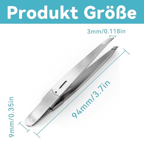 SANTUO Präzisionspinzette für Augenbrauen Zupfen, Edelstahl Profi Pinzette Schräg Spitze, Vielseitige Wimpern Pinzette und Chirurgische Pinzette für Gesichtshaarentfernung