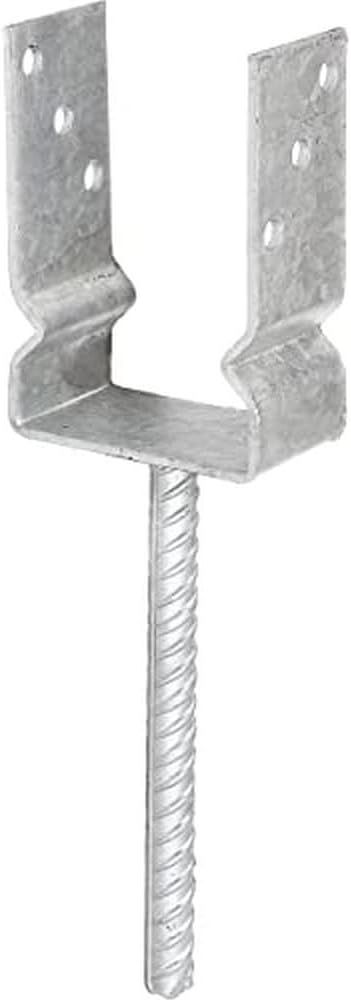 U-Shaped Post Stirrups with Extra-Long Concrete Anchor Riffler Tool Steel Galvanised Opening Width lichte Breite: 91 mm