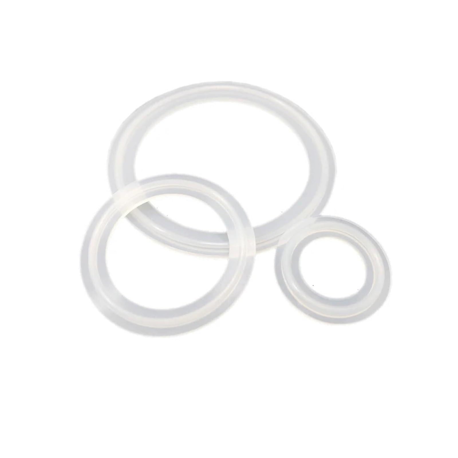 Junta de silicona con abrazadera sanitaria de 1,5 "38 mm OD50,5 mm, anillo de sellado de goma de silicona con abrazadera for arandela de empaque de virola de tubo de carrete - Kit de juntas surtidas