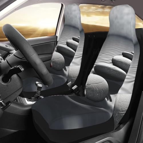 Housses de siège auto gris zen au design pierres zen pour SUV