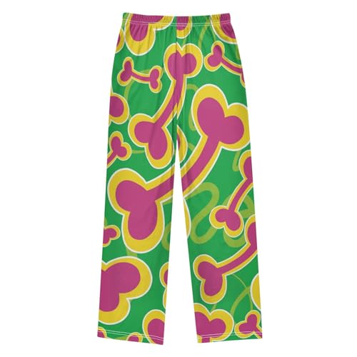 Dog Bone Boys Pants Boys Athletic Pants Long Pant for Boy with Pockets Wide-Leg Size 6-14Y2