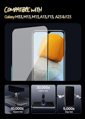 Image of Lensarmor Compatible with Samsung Galaxy M33 / M13 / A13 / F13 / A23 / F23(6.6 Inch) Screen Protector 1 Pack Premium 9H Tempered Glass, Military-Grade Protection, HD Clear Display & Case Friendly Fit