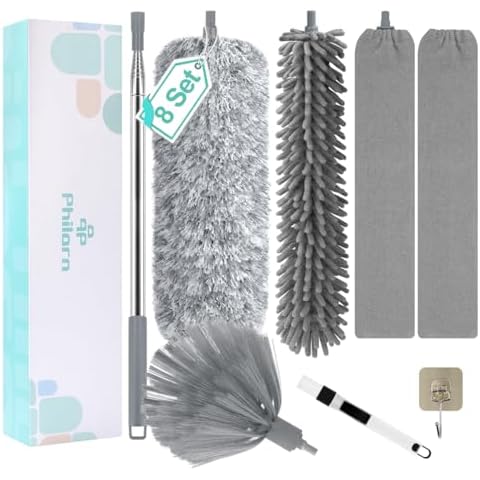 Philorn 8PCS Extendable Feather Duster Set Cover