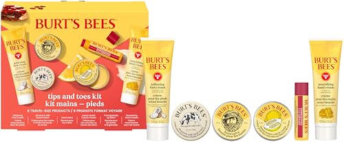 Burt's Bees Kit de ideias para presentes, pontas e dedos, 6 produtos de tamanho de viagem – proteto