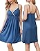 Ekouaer Maternity Nursing Gown and Robe Set Nursing 3 In 1 Labor Delivery Nightgowns for Hospital Breastfeeding Gowns Navy Blue XX-Large