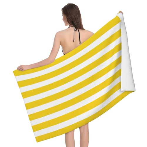 Serviette de bain microfibre jaune 81x132 cm drap douche absorbant