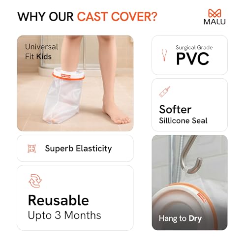 Image of 100% Waterproof Foot Cast Cover for Shower & Bath | Resuable Kids Cast Protector | Cast Covers for Shower Foot | Waterproof Shield for Showering After Surgery