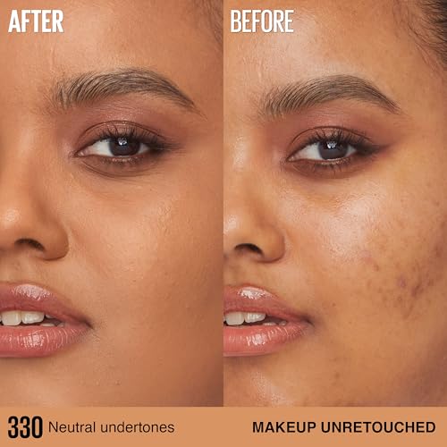 Image of Maybelline Super Stay Lumi-Matte Foundation, Lightweight and Buildable Full Coverage Foundation Makeup For Up To 30HR Wear, 330, 1 Count