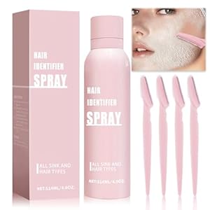 KAKIKEKO Hair Identifier Spray for Face Shaving Skin Body Facial Hair Identifying Spray for Dermaplaning Spray Moisturizing and Skin Care Dermaplaner Spray with Razors for All Skin Types